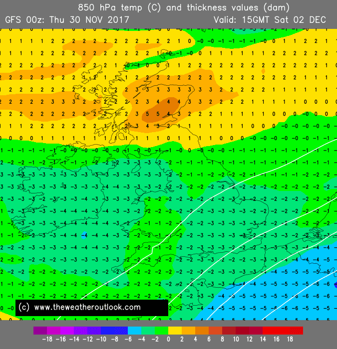GFS 00z 850hPa temperatures