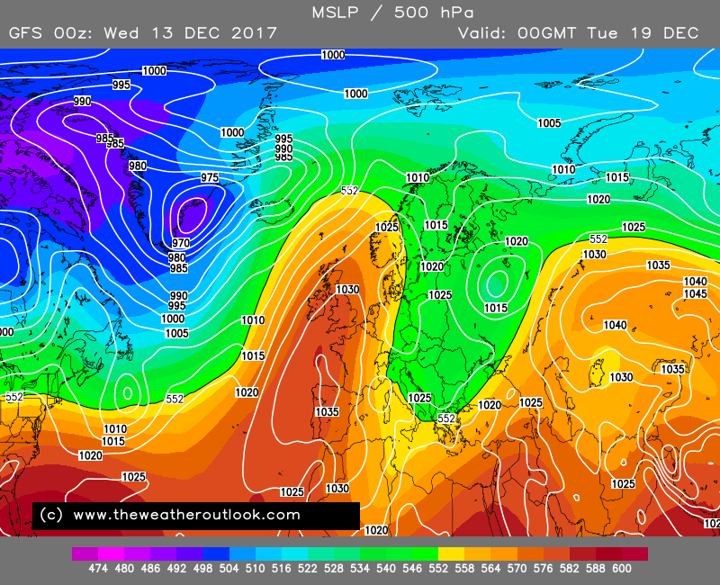 GFS 00z pressure and 500hPa heights