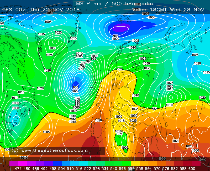 GFS 500hPa heights and MSLP