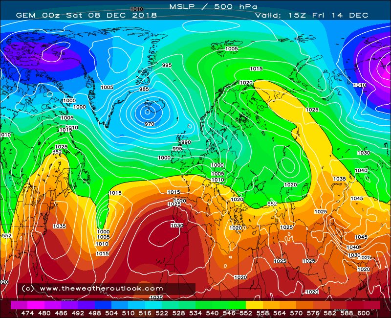 GEM 500hPa heights and pressure
