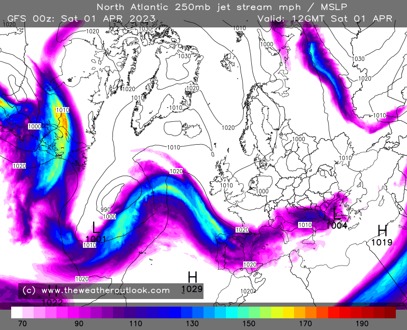 Jet stream April 1st