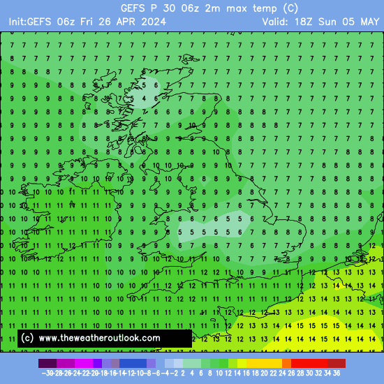 Temperature forecast chart P30 for May 5th