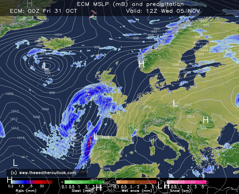 ECMWF forecast chart for 5th November