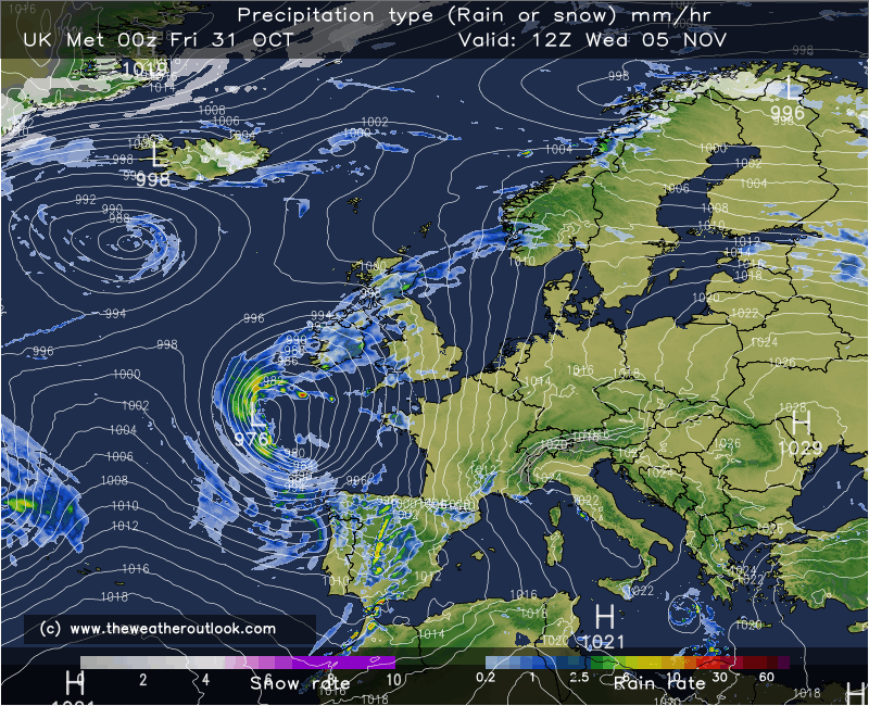 UK Met Global forecast chart for 5th November