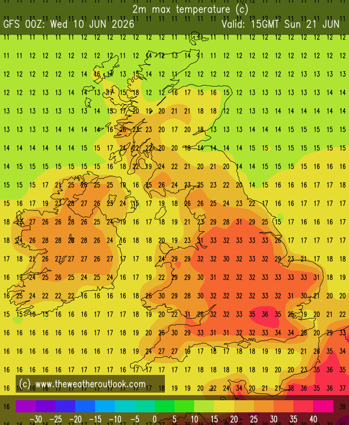 GFS temperature chart