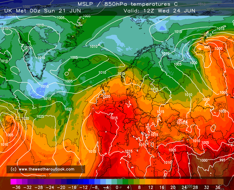 UK Met Global 850hPa temperatures
