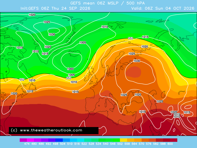 GEFS mean surface level pressure forecast chart