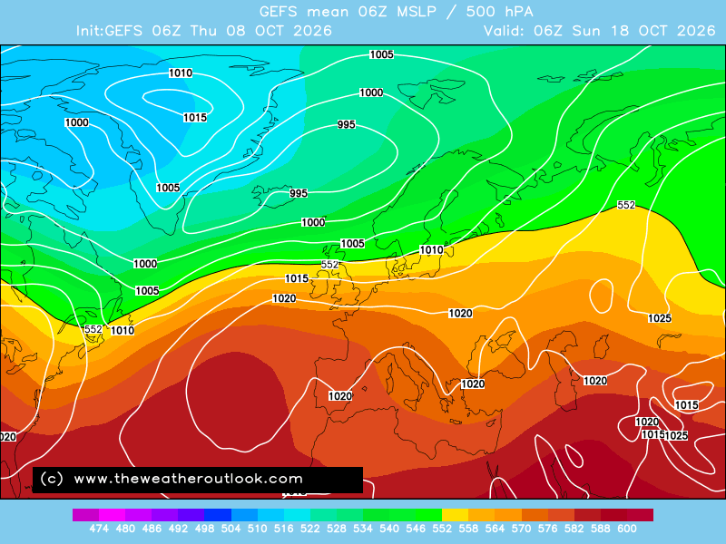 GEFS mean surface level pressure forecast chart