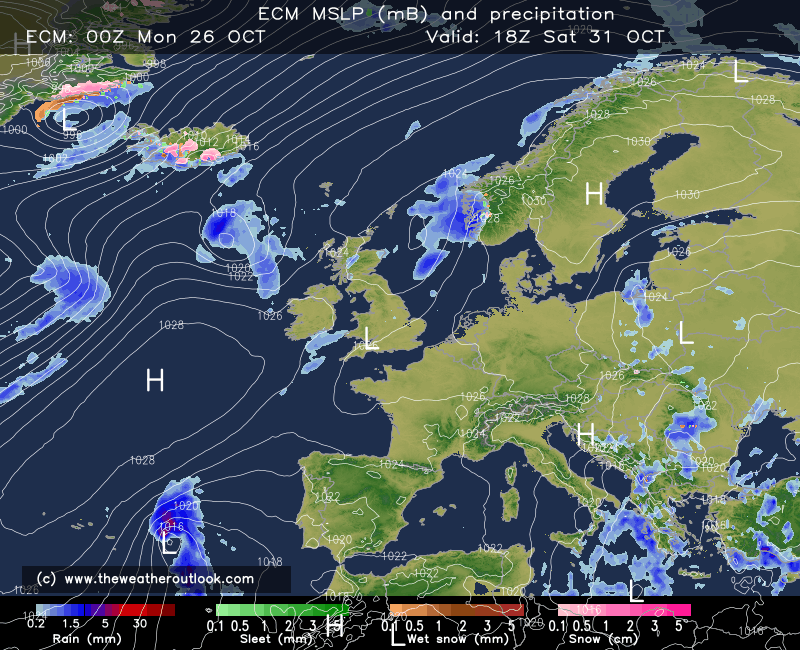 ECMWF forecast chart for 31st October