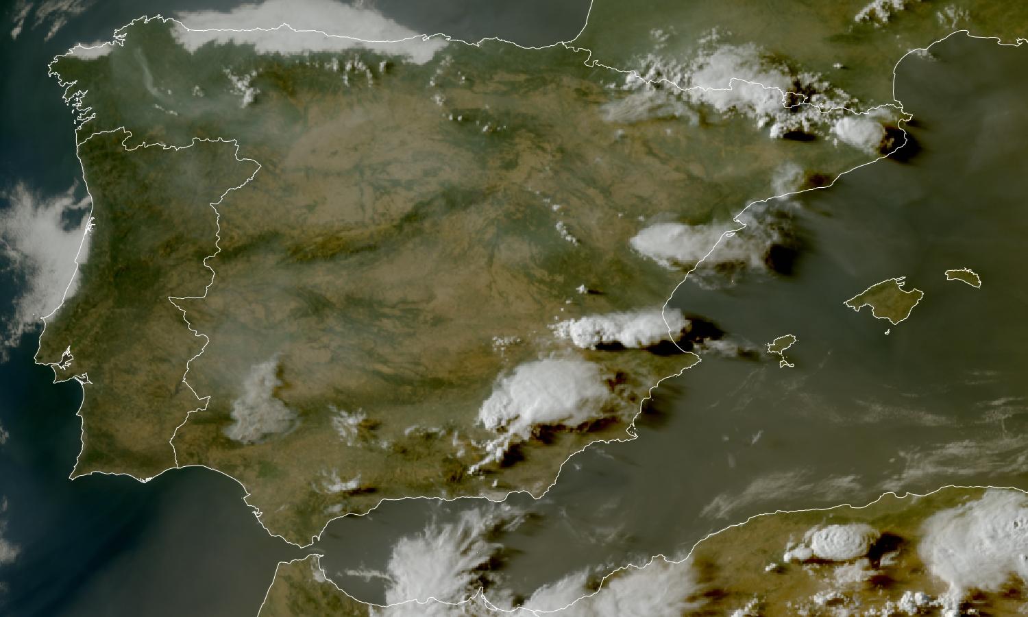 EUMETSAT satellite image of Spain showing cloud along the Cantabrian coast