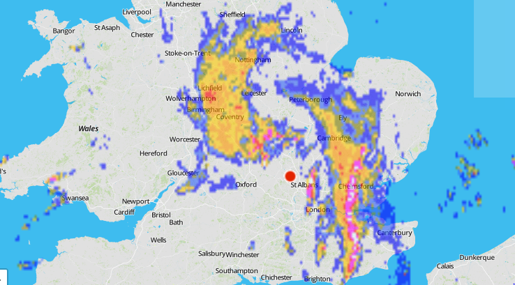 Rain radar image