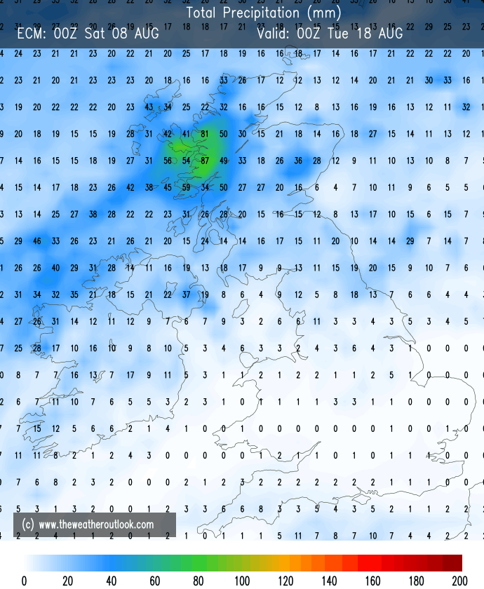 ECM 10 day rain totals