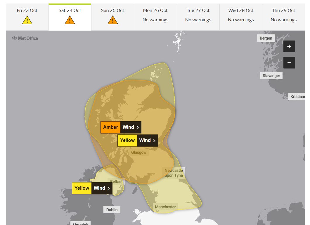 Met Office Storm Boelo warning