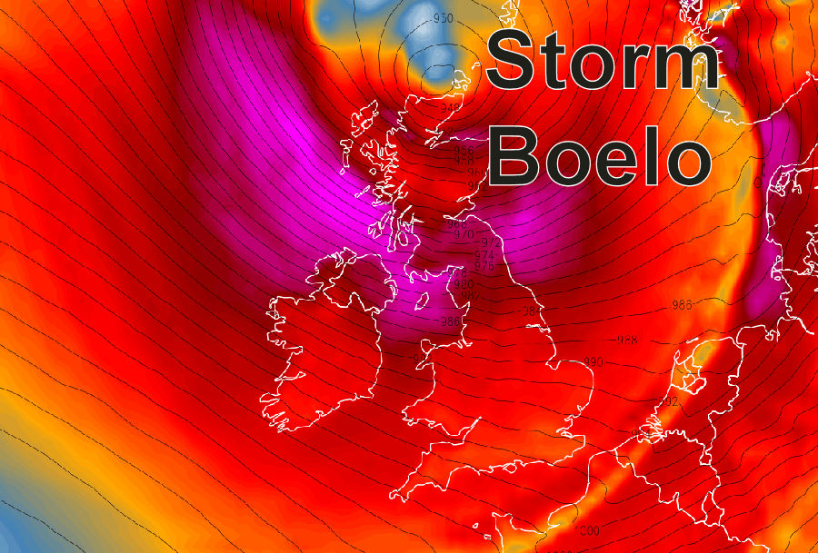 Storm Boelo forecast chart