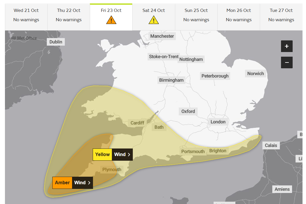 Met Office Storm Austen warning