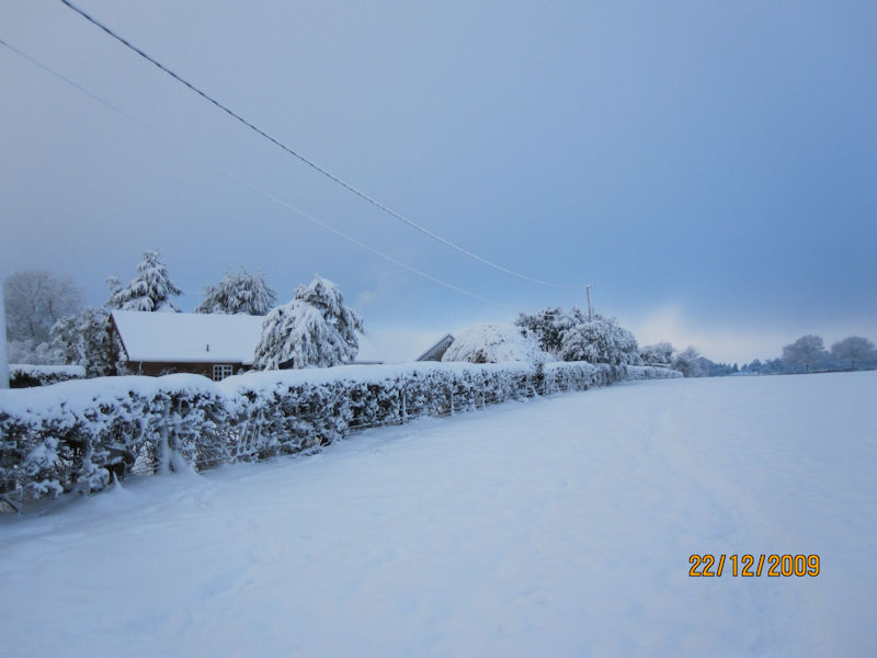 Heavy snow blanketing the Chilterns