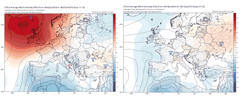 CFSv2 Glastonbury 2016 weather prospect