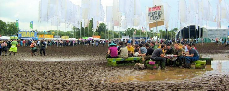 Muddy festival scene