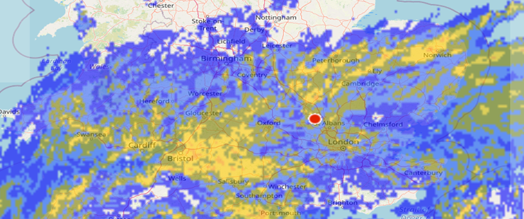 Rain radar snapshot