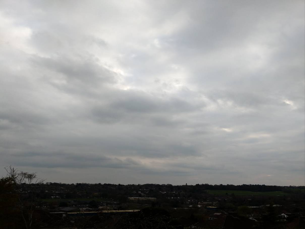 Berkhamsted, Hertfordshire, Mostly overcast today. Top temp 10.1C...