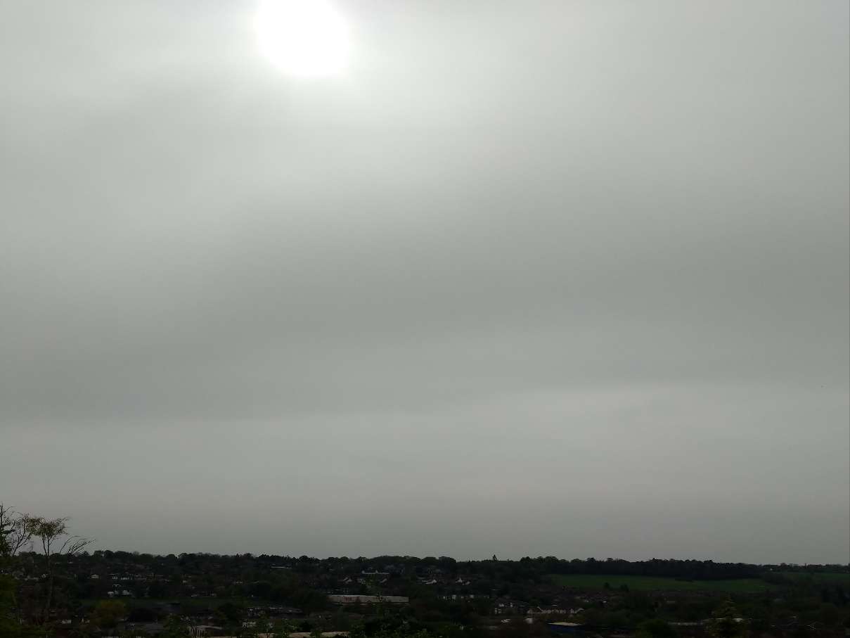 Berkhamsted, Hertfordshire, Hazy and often overcast....
