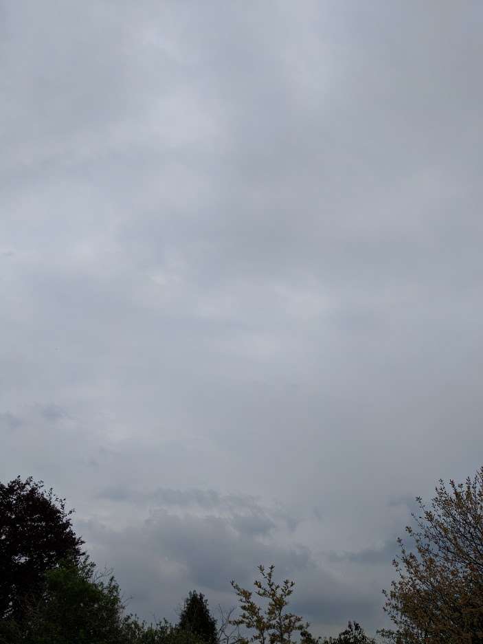 Berkhamsted, Hertfordshire, Overcast. Max temp 17.4C....