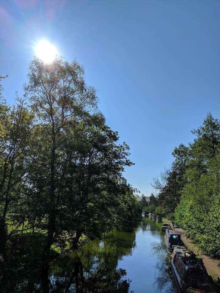 Berkhamsted, Hertfordshire, Cloudless over the canal! Grand Union canal....