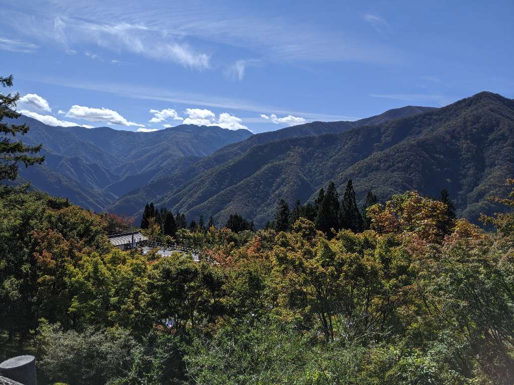 Chichibu, Saitama, View of mountains near Chichibu, NW of Tokyo, a week after Typhoon Hagibis...