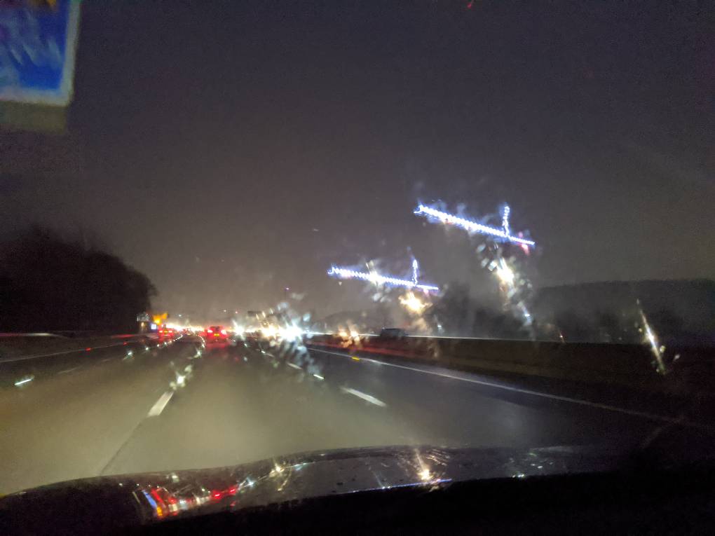 Sheffield, , Festive cranes. Stormy weather....