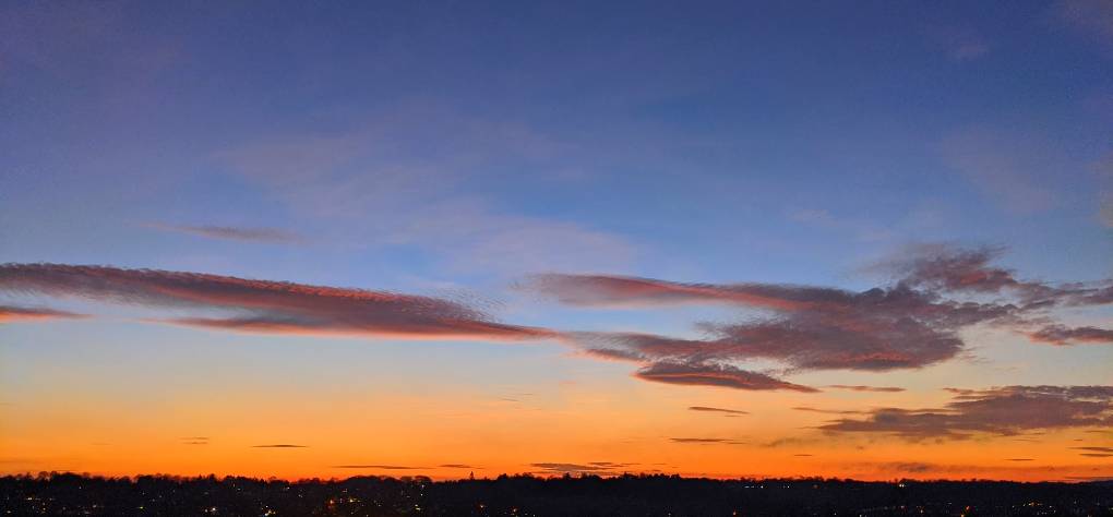 Berkhamsted, Hertfordshire, Flame coloured sky at sunset...