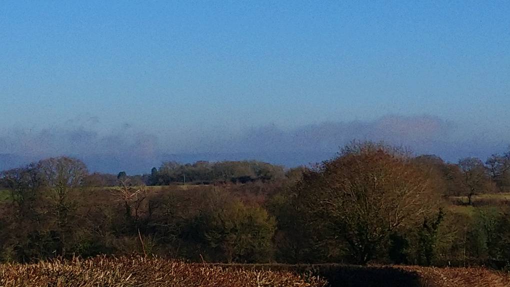 Ryarsh, Kent, Fog clearing off north downs...