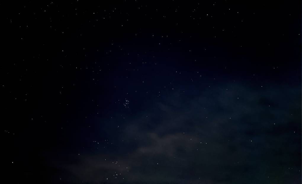 Berkhamsted, Hertfordshire, Pleiades and Taurus as cloud approaches...
