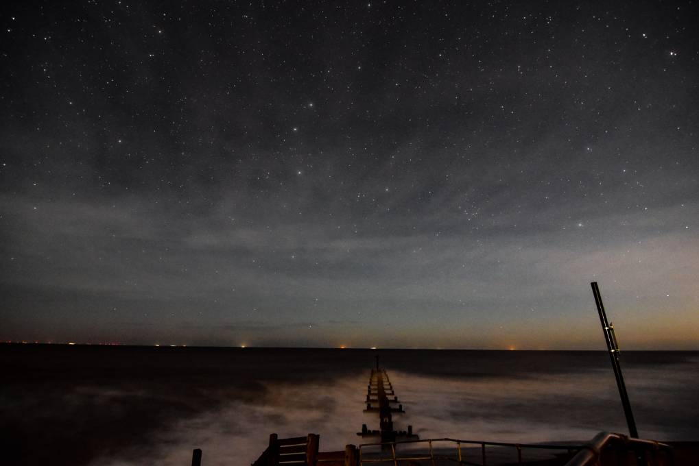 West runton, Norfolk, Seaside night sky ...