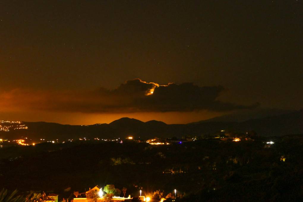 Mijas, , Moonset from a friends villa just below Mijas Pueblo, Spain on New Year Eve...