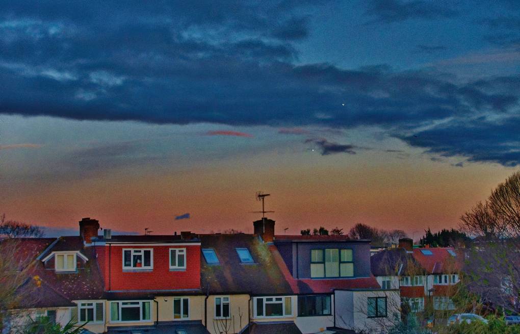 Richmond, London, Sunset looking east...