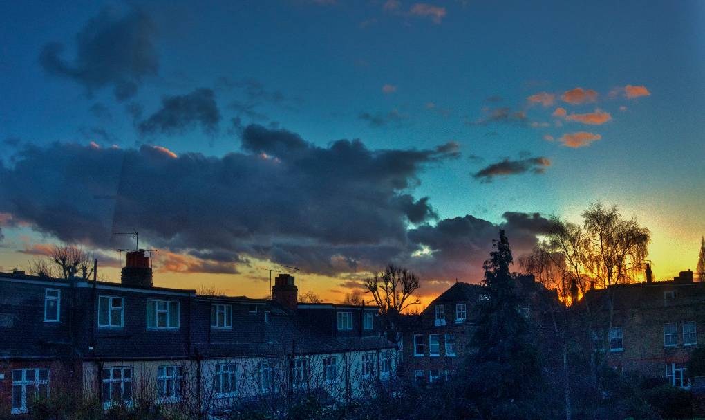 Richmond, London, sunset 16:10 today...