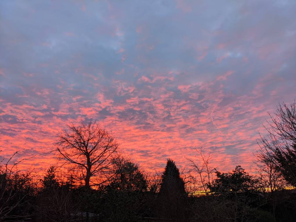 Berkhamsted, Hertfordshire, Red sky at sunrise...