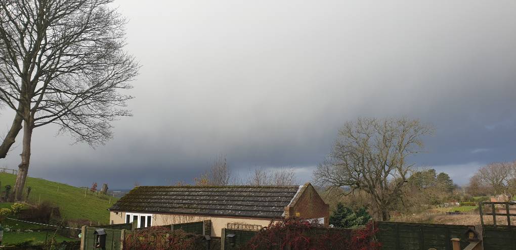 Brampton, Cumbria, Wintry showers passing to our North...
