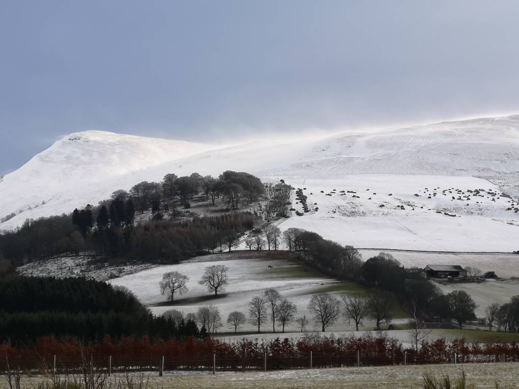 Auchterarder, Perthshire, Blowing snow, Ochil hilld...