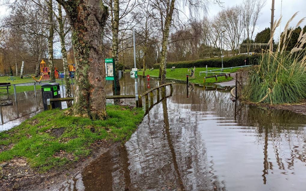 Flooding. Canal Fields. Berkhamsted. Berkhamsted, Hertfordshire,United Kingdom, sent by brian gaze