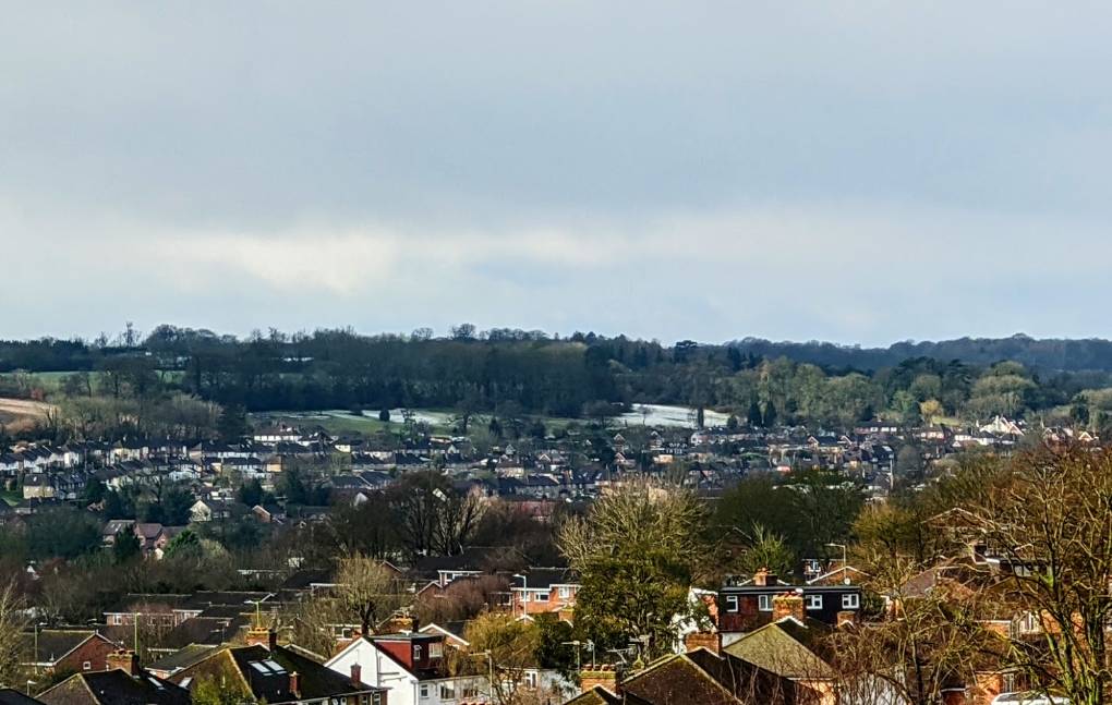 Berkhamsted, Hertfordshire, Snow rapidly melting...