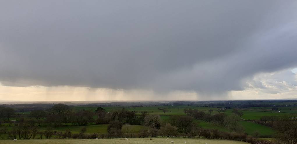BRAMPTON, Cumbria, Heavy shower over Carlisle ...
