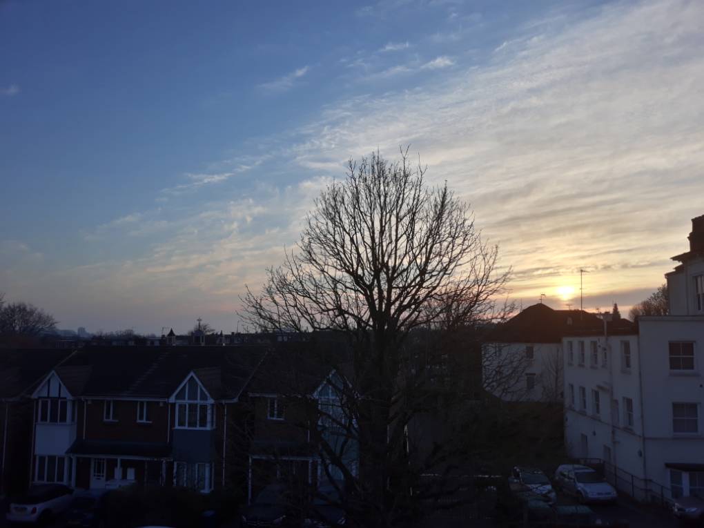 Ealing, London, Sunrise over West London...