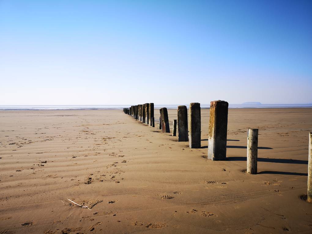 Burnham on sea, Somerset, Berrow sands in the sunshine ...
