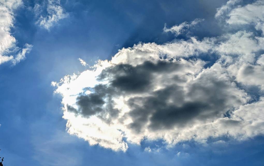 Sun peeking out of the cloud Berkhamsted, Hertfordshire,United Kingdom, sent by brian gaze