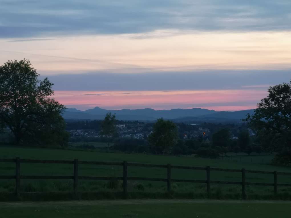 Auchterarder, , Pale pink sunset over Auchterarder ...