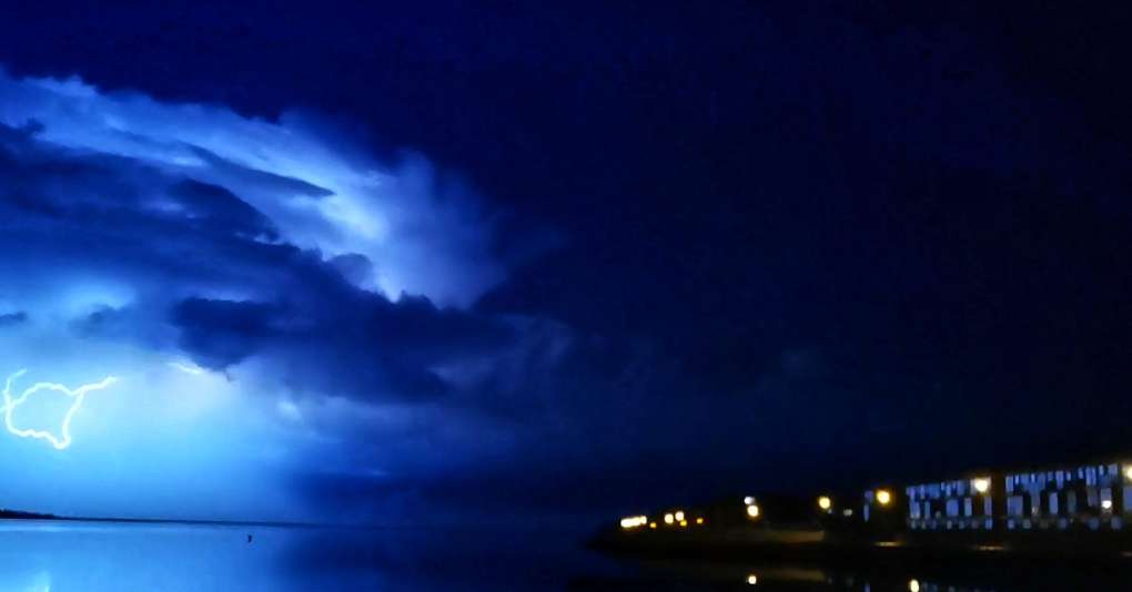 West Kirby, Wirral, Lightning at Sea...