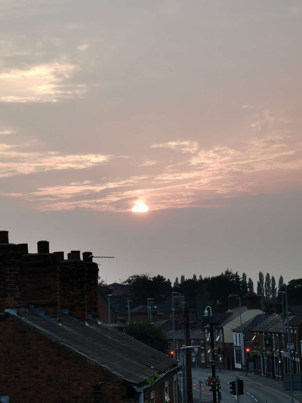 Auchterarder, , A long way from home - setting sun over Sandbachg...