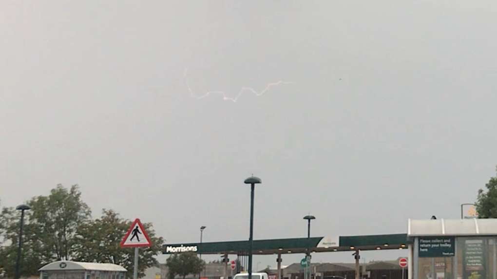 Lowestoft, Suffolk, Lightning over Lowestoft, taken from Morrisons carpark...