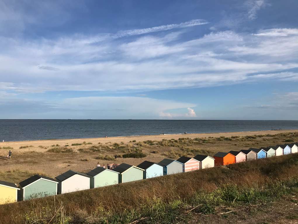 Lowestoft, Suffolk, Cumulonimbus over Benelux coast, taken from Lowestoft, Pakefield Beach (17....